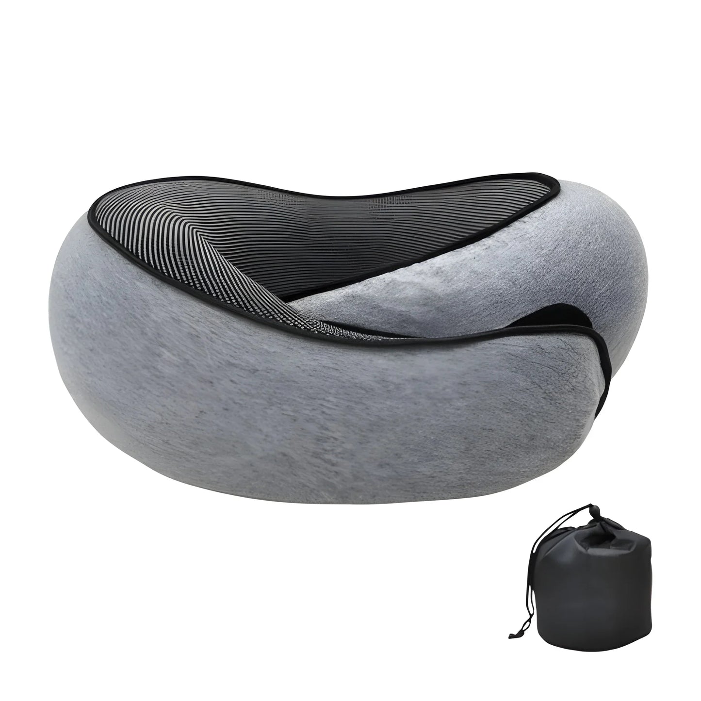 Cuscino viaggio grigio velcro