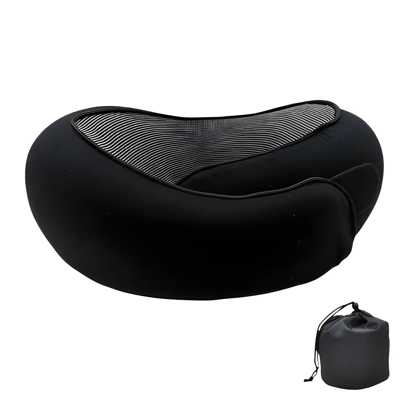 Cuscino viaggio nero velcro