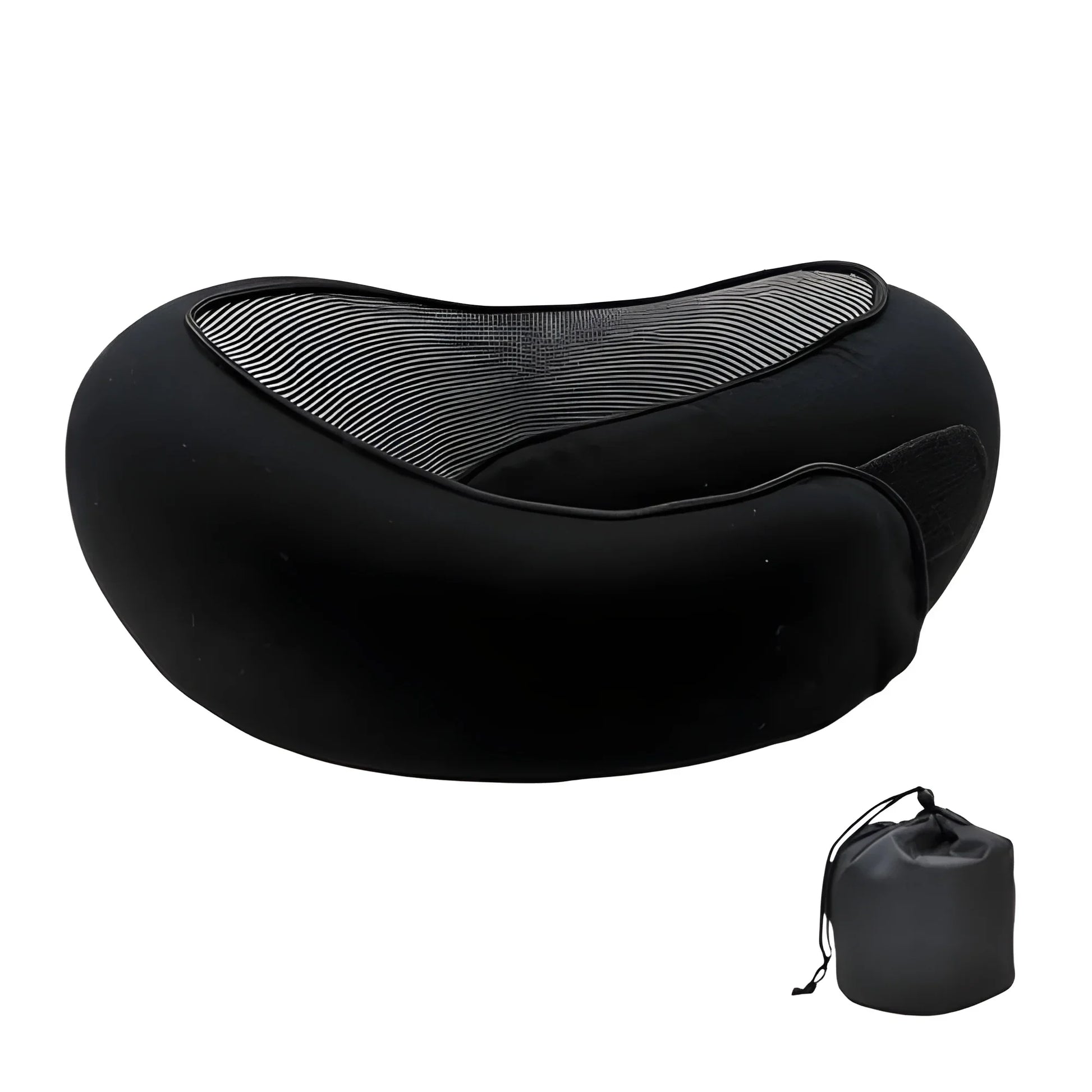 Cuscino viaggio nero velcro